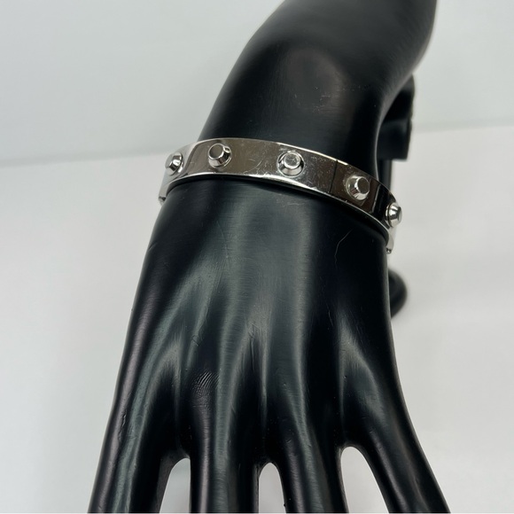 Michael Kors Silver Studded Bangle Bracelet with Crystal Accent - Picture 8 of 13